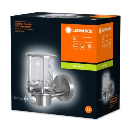 Ledvance - Applique murale d'extérieur avec détecteur ENDURA 1xE27/60W/230V IP44