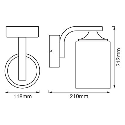 Ledvance - Applique murale d'extérieur CYLINDER 1xE27/60W/230V IP43