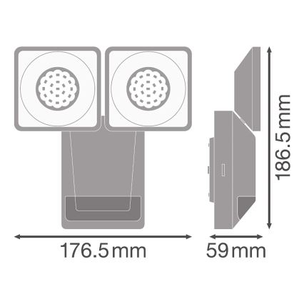 Ledvance - Applique murale extérieur LED avec capteur SPOT 2xLED/8W/230V IP55