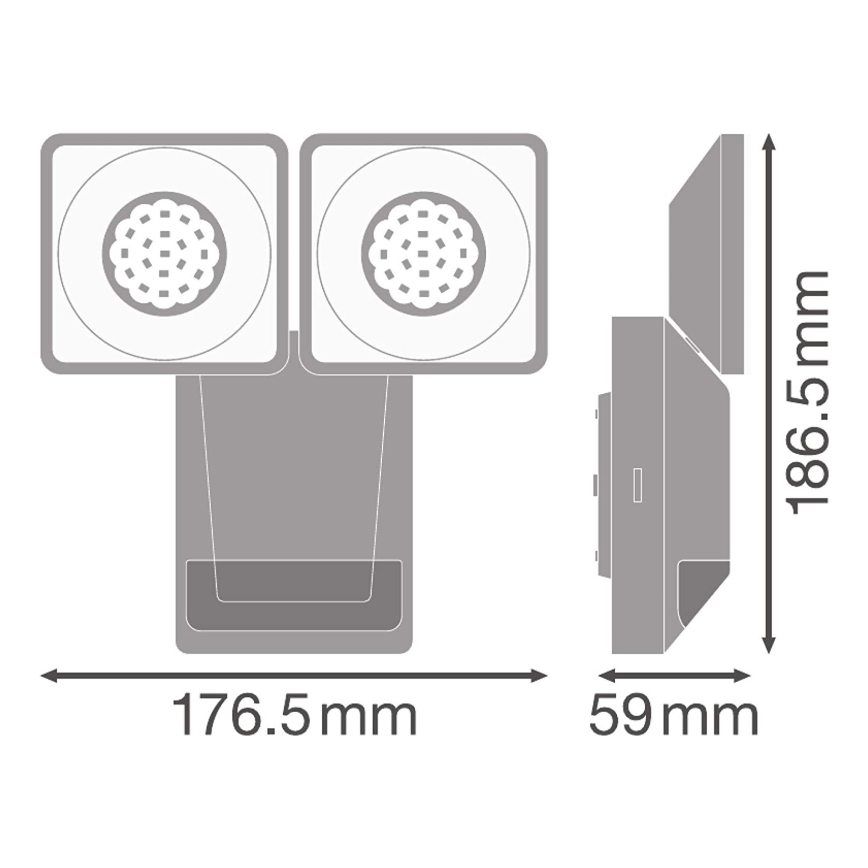 Ledvance - Applique murale extérieur LED avec capteur SPOT 2xLED/8W/230V IP55