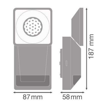 Ledvance - Applique murale extérieur LED avec capteur SPOT LED/8W/230V IP55 blanc