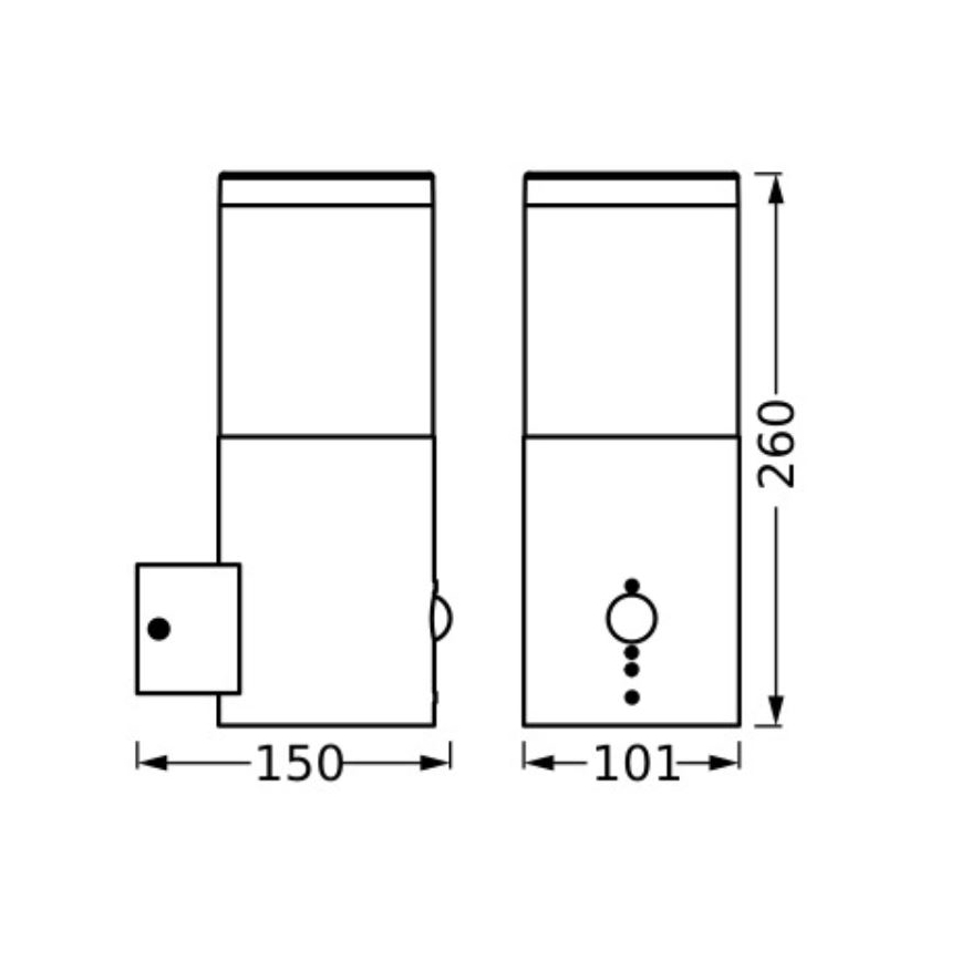 Ledvance - Applique murale extérieure avec détecteur EBRO 1xE27/20W/230V IP44
