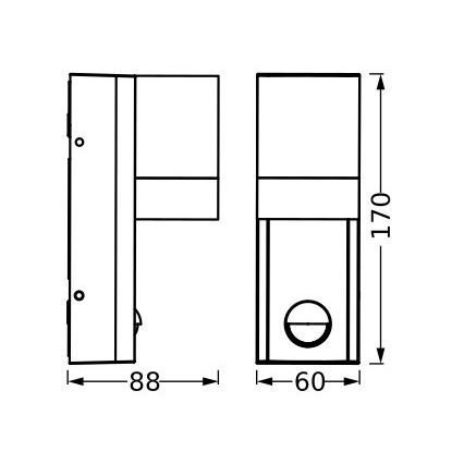 Ledvance - Applique murale extérieure avec détecteur ISIDOR 1xGU10/35W/230V IP65