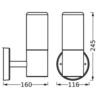 Ledvance - Applique murale extérieure FIGO CYLINDER 1xE27/20W/230V IP44