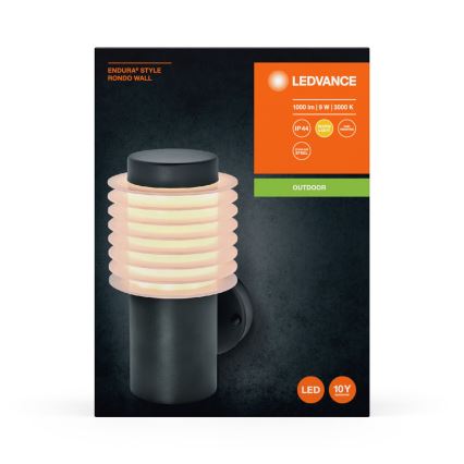 Ledvance - Applique murale extérieure ENDURA RONDO LED/9W/230V IP44 anthracite