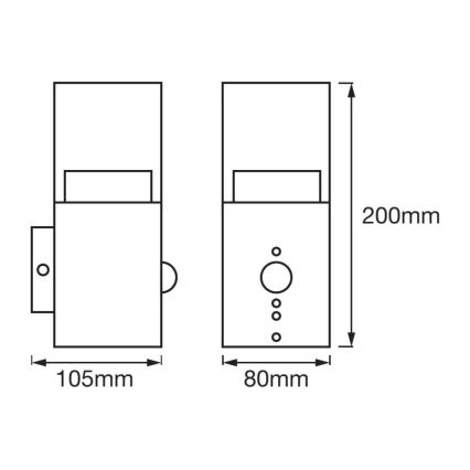 Ledvance - Applique murale LED extérieur avec capteur CRYSTAL 1xLED/5W/230V IP44