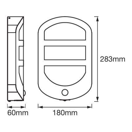 Ledvance - Applique murale LED extérieur avec capteur PLATE LED/12,5W/230V IP44