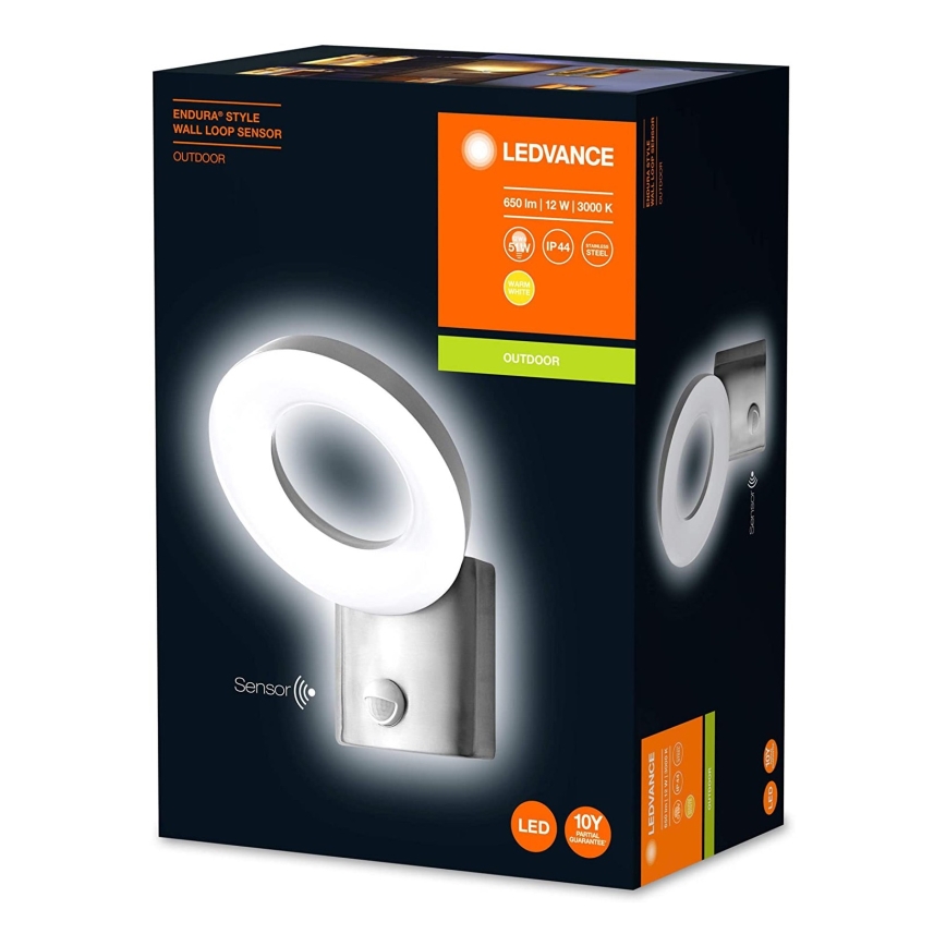 Ledvance - Applique murale LED extérieur avec détecteur LOOP 1xLED/12W/230V IP44