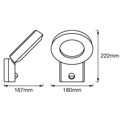 Ledvance - Applique murale LED extérieur avec détecteur LOOP 1xLED/12W/230V IP44