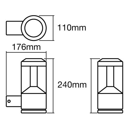 Ledvance - Applique murale LED extérieur LANTERN 1xLED/12W/230V IP44