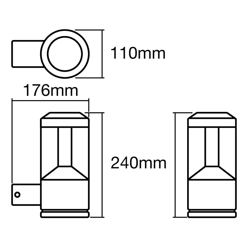 Ledvance - Applique murale LED extérieur LANTERN 1xLED/12W/230V IP44