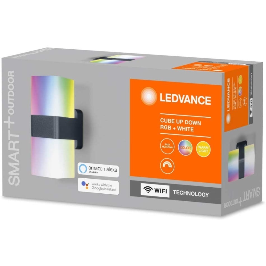 Ledvance - Applique murale LED RVBW extérieur SMART+ CUBE LED/13,5W/230V IP44 Wi-Fi