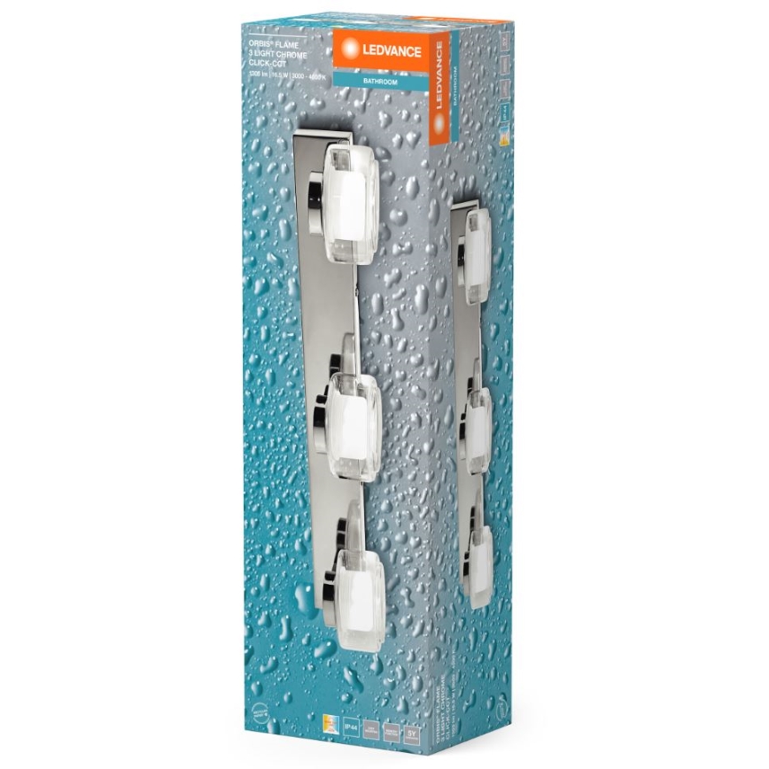 Ledvance-Applique murale salle de bain ORBIS FLAME 3xLED/5,5W/230V IP44 chrome