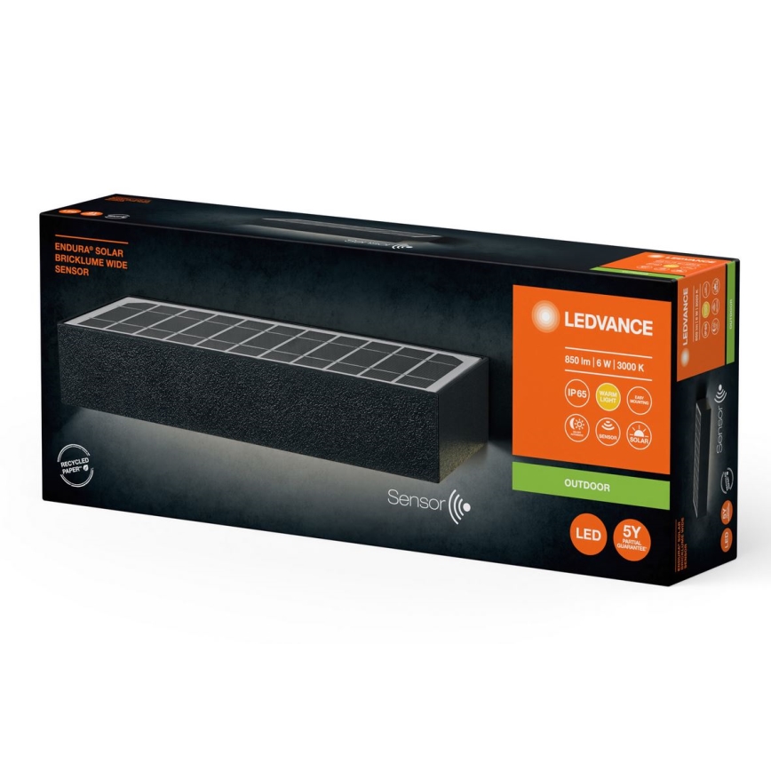Ledvance - Applique murale solaire avec détecteur ENDURA SOLAR LED/6W/4,2V IP65