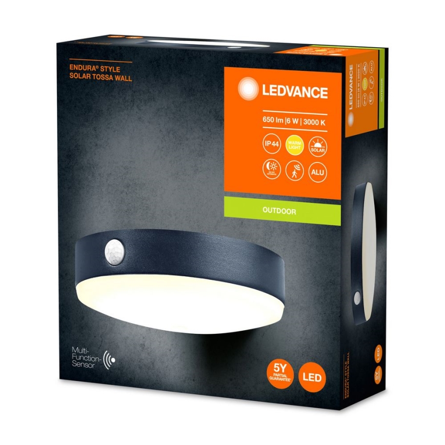 Ledvance - Applique murale solaire avec détecteur ENDURA STYLE LED/6W/3,7V 1420 mAh IP44
