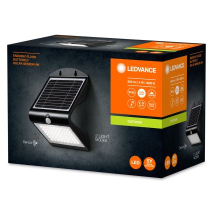 Ledvance - Applique murale solaire avec détecteur PAPILLON LED/4W/3,7V IP65