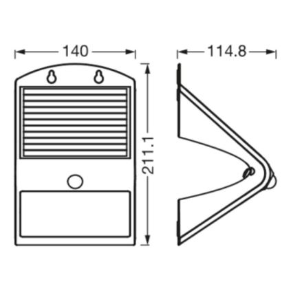 Ledvance - Applique murale solaire avec détecteur PAPILLON LED/4W/3,7V IP65