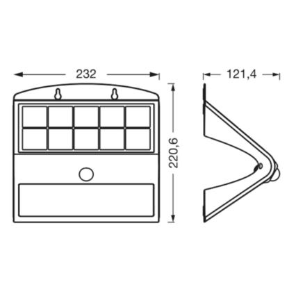 Ledvance - Applique murale solaire avec détecteur de mouvement et de crépuscule PAPILLON LED/8W/3,7V 2000 mAh IP65
