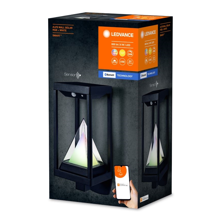 Ledvance - Applique murale solaire  LED RGBW  avec détecteur SMART+ ALPS LED/6W/3,7V 3000K IP44