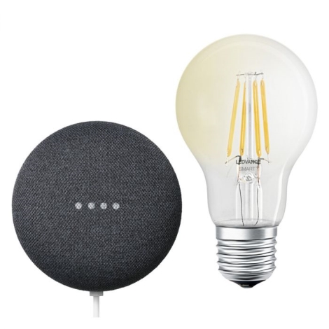 Ledvance - Enceinte intelligente Google Nest Mini + Ampoule LED SMART+ E27