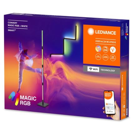 Ledvance -Lampadaire LED RGBW à intensité variable 2en1 SMART+ MAGIC LED/24W/230V Wi-Fi