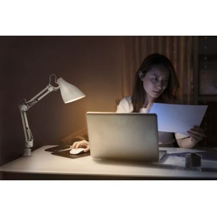 Ledvance - Lampe de bureau à pince PEAR 1xE27/11W/230V blanche