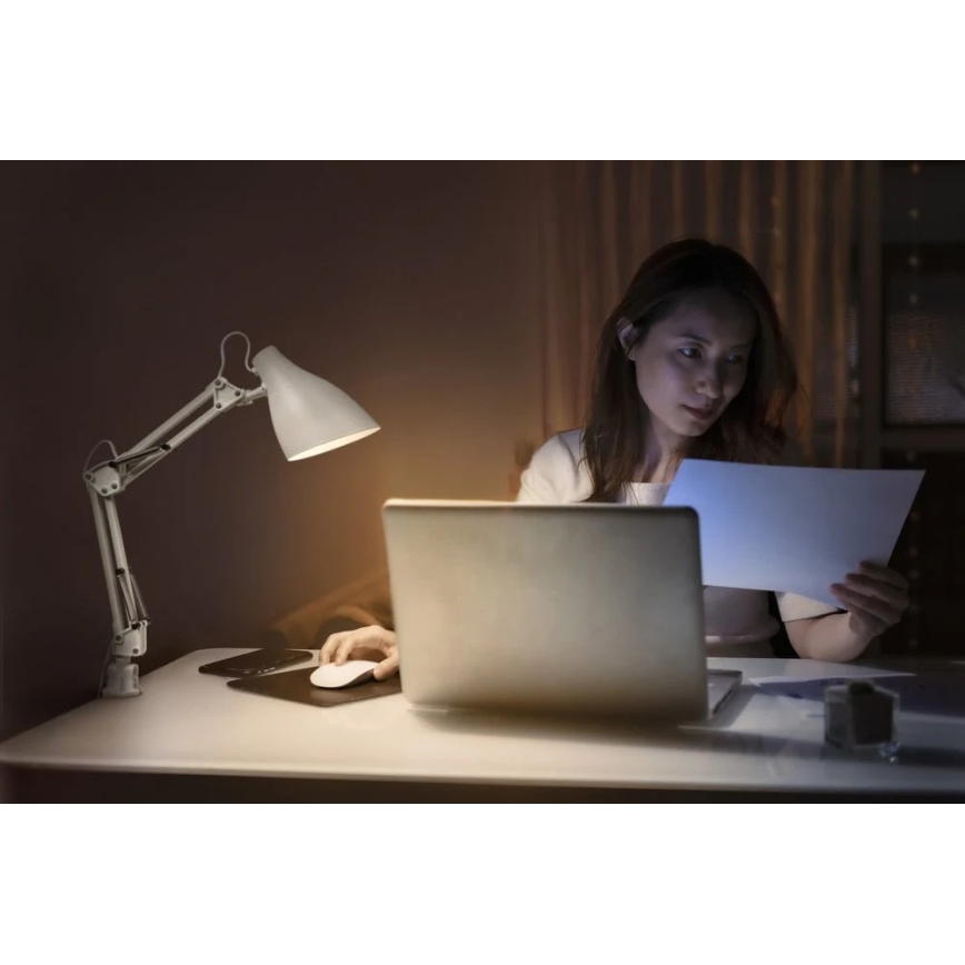 Ledvance - Lampe de bureau à pince PEAR 1xE27/11W/230V blanche