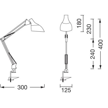 Ledvance - Lampe de bureau avec pince OFFICE LINE 1xE27/11W/230V noire