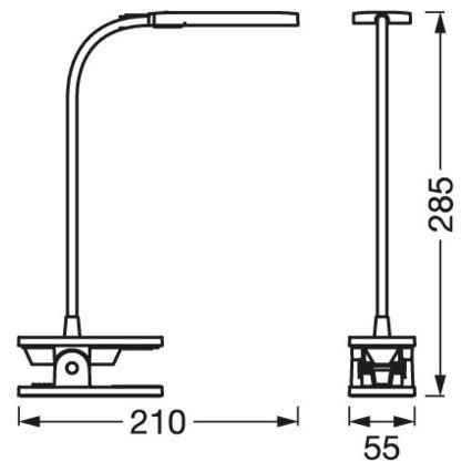 Ledvance - Lampe de table tactile à intensité variable PANAN LED/5,2W/5V 1000 mAh