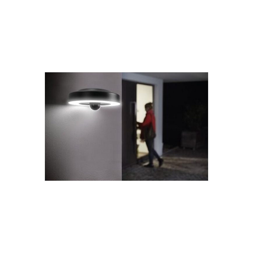 Borne lumineuse avec détecteur de mouvement Lampe d'extérieur avec prises  Lampadaire extérieur, fumée anthracite, télécommande