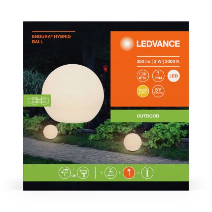 Ledvance - Lampe extérieure ENDURA HYBRID BALL LED/2W/12V IP44