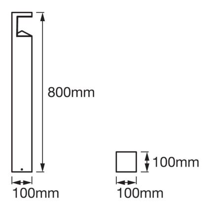 Ledvance - Lampe extérieure LED PYRAMID 1xLED/9W/230V IP44 80 cm