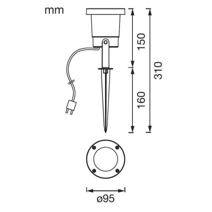 Ledvance - Lampe extérieure ENDURA HYBRID NAUT SPIKE LED/2W/12V IP44