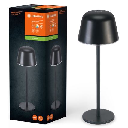 Ledvance - Lampe rechargeable extérieure à intensité variable TABLE LED/2,5W/5V IP54 noir