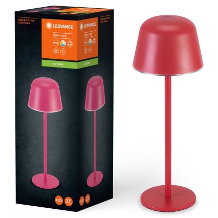 Ledvance - Lampe rechargeable extérieure à intensité variable TABLE LED/2,5W/5V IP54 rouge