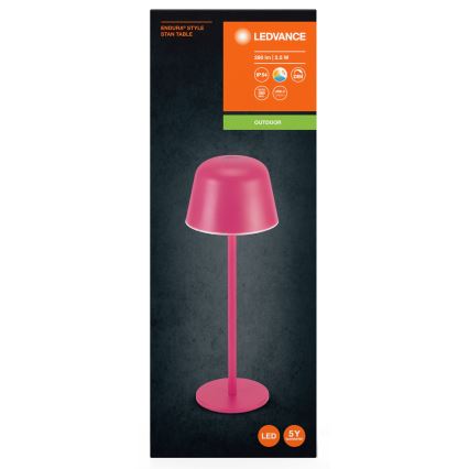 Ledvance - Lampe rechargeable extérieure à intensité variable TABLE LED/2,5W/5V IP54 rouge