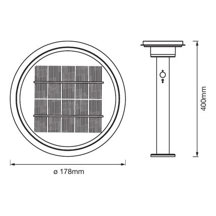 Ledvance - Lampe solaire LED à intensité variable avec capteur CIRCLE LED/6W/3,2V IP44