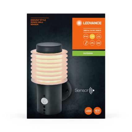 Ledvance - LED Applique murale extérieure avec détecteur ENDURA RONDO LED/9,5W/230V IP44 anthracite