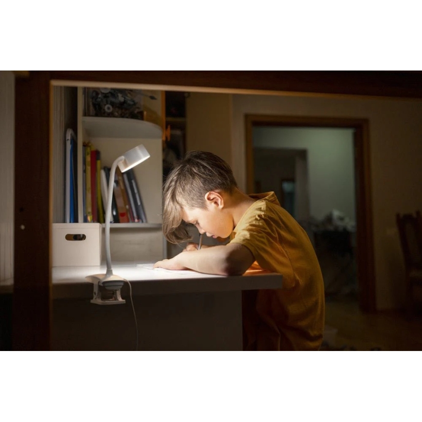 Ledvance - Lampe LED de bureau tactile dimmable à pince CYLINDER LED/4,8W/5V 3000-6500K blanc