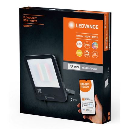 Ledvance - Projecteur LED RGBW à intensité variable SMART+FLOODLIGHT LED/100W/230V IP65 Wi-Fi