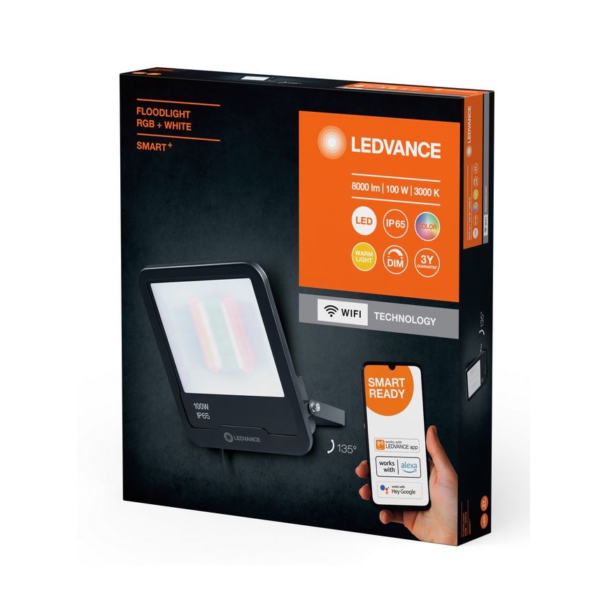 Ledvance - Projecteur LED RGBW à intensité variable SMART+FLOODLIGHT LED/100W/230V IP65 Wi-Fi