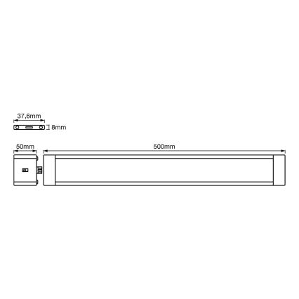 Ledvance - LOT 2x Réglette LED de cuisine à intensité variable avec détecteur CABINET LED/18W/230V