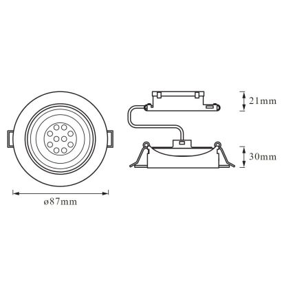 Ledvance - Lot de 3x luminaires encastrés LED à intensité variable SIMPLE LED/4,9W/230V