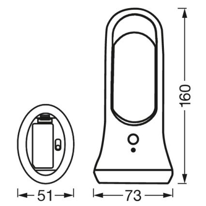 Ledvance - Lumière d'orientation avec un détecteur MOBILE LED/0,7W/4xAAA