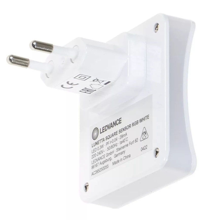 Ledvance - Lumière d'orientation sur prise avec détecteur RGB LUNETTA LED/0,3W/230