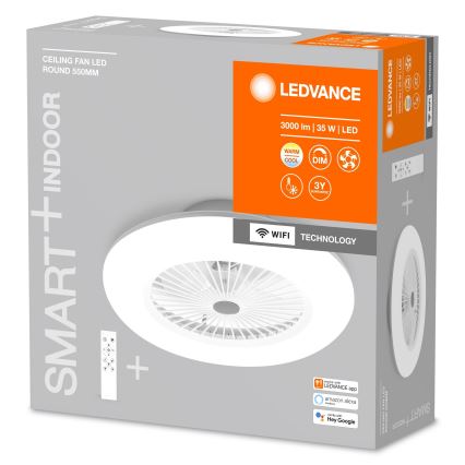 Ledvance - Plafonnier à intensité variable avec un ventilateur SMART+ LED/35W/230V Wi-Fi 3000-6500K + Télécommande