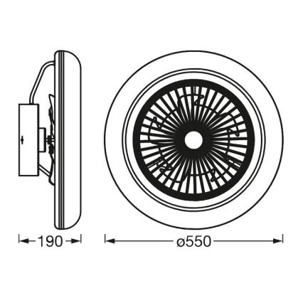 Ledvance - Plafonnier à intensité variable avec un ventilateur SMART+ LED/35W/230V Wi-Fi 3000-6500K + Télécommande