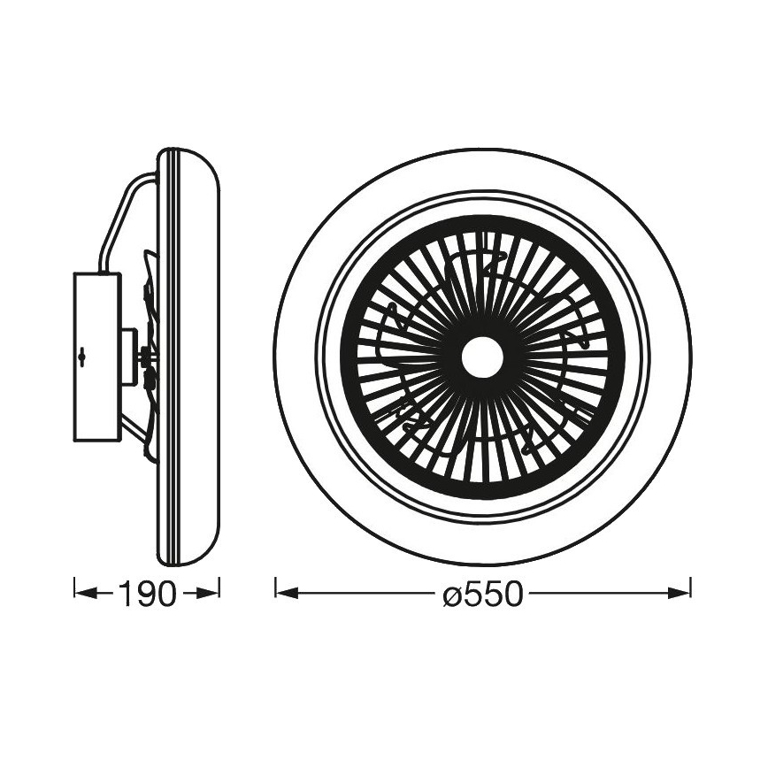 Ledvance - Plafonnier à intensité variable avec un ventilateur SMART+ LED/35W/230V Wi-Fi 3000-6500K + Télécommande