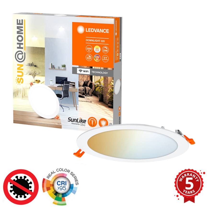 Ledvance- Luminaire encastré LED à intensité variable SUN@HOME LED/22W/230V  CRI 95 Wi-Fi