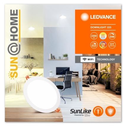 Ledvance - Luminaire encastré LED à intensité variable SUN@HOME LED/22W/230V 2200-5000 CRI 95 Wi-Fi